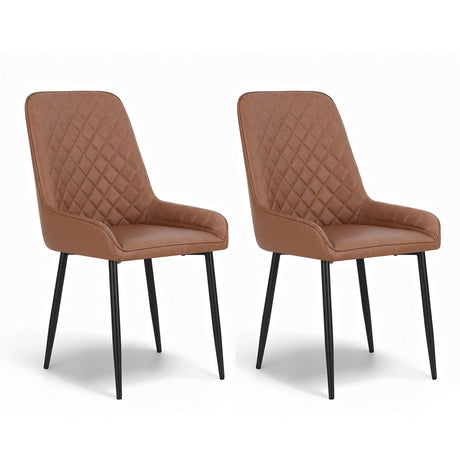 Lyndoch brown faux leather dining chair in a modern dining room
