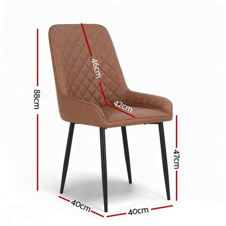 Lyndoch brown faux leather dining chair in a modern dining room