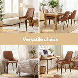 Lyndoch brown faux leather dining chair in a modern dining room