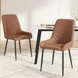 Lyndoch brown faux leather dining chair in a modern dining room