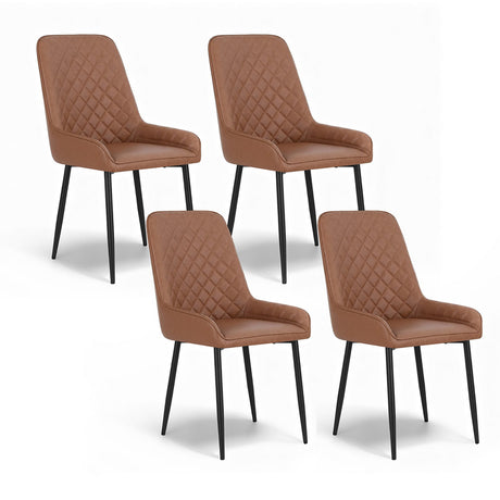 Lyndoch brown faux leather dining chair in a modern dining room