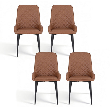 Lyndoch brown faux leather dining chair in a modern dining room