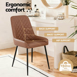 Lyndoch brown faux leather dining chair in a modern dining room