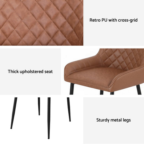 Lyndoch brown faux leather dining chair in a modern dining room