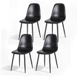 Sandy Creek black faux leather dining chair with metal legs