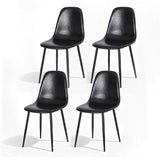 Sandy Creek black faux leather dining chair with metal legs