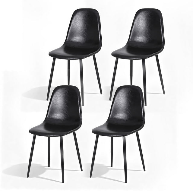 Sandy Creek black faux leather dining chair with metal legs