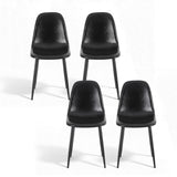 Sandy Creek black faux leather dining chair with metal legs
