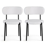 Stirling Boucle Dining Chair, White Sherpa 2pcs