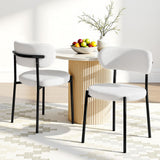 Stirling Boucle Dining Chair, White Sherpa 2pcs