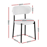 Stirling Boucle Dining Chair, White Sherpa 4pcs