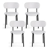 Stirling Boucle Dining Chair, White Sherpa 4pcs
