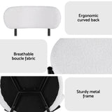 Stirling Boucle Dining Chair, White Sherpa 4pcs