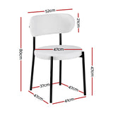 Stirling Boucle Dining Chair, White Sherpa 6pcs