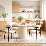Stirling Boucle Dining Chair, White Sherpa 6pcs