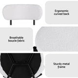 Stirling Boucle Dining Chair, White Sherpa 6pcs
