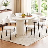 Stirling Boucle Dining Chair, White Sherpa 6pcs