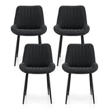 Nain black faux leather dining chair with metal legs in a modern dining room