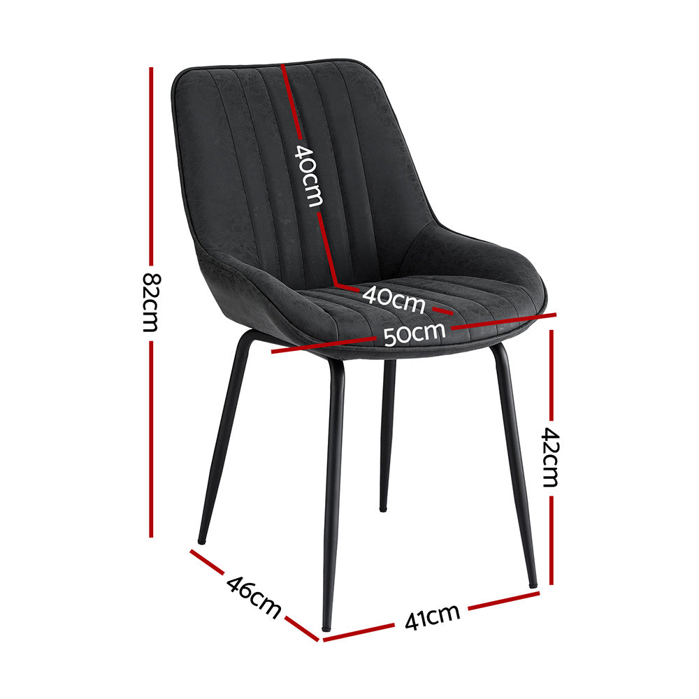 Nain black faux leather dining chair with metal legs in a modern dining room