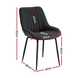 Nain black faux leather dining chair with metal legs in a modern dining room