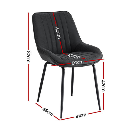 Nain black faux leather dining chair with metal legs in a modern dining room