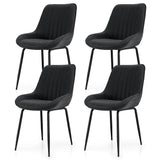 Nain black faux leather dining chair with metal legs in a modern dining room