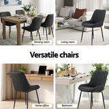 Nain black faux leather dining chair with metal legs in a modern dining room