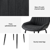 Nain black faux leather dining chair with metal legs in a modern dining room