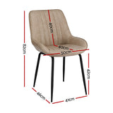 Nain khaki faux leather dining chair with black metal legs in a modern dining room