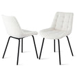 Mount Pleasant beige velvet tufted dining chair with metal legs