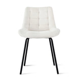 Mount Pleasant beige velvet tufted dining chair with metal legs