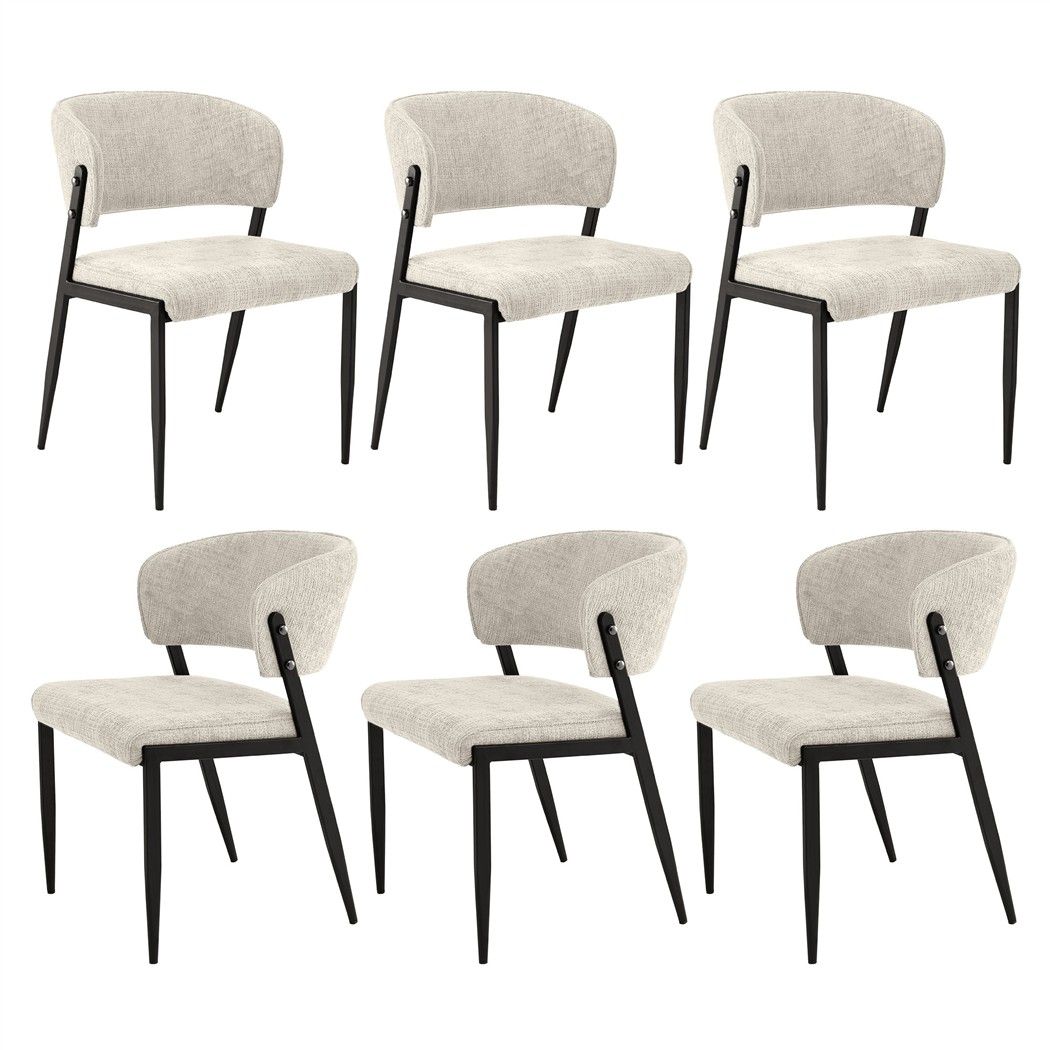Tanunda beige linen dining chair in a modern dining room