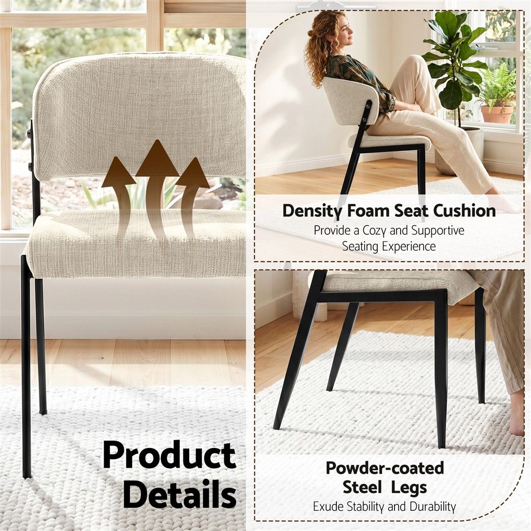 Tanunda beige linen dining chair in a modern dining room