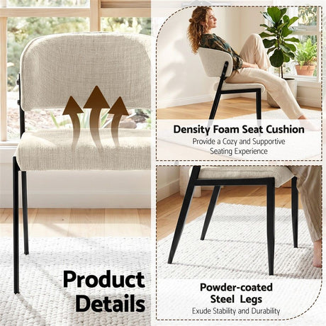 Tanunda beige linen dining chair in a modern dining room