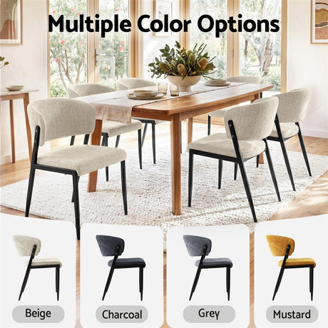 Tanunda beige linen dining chair in a modern dining room