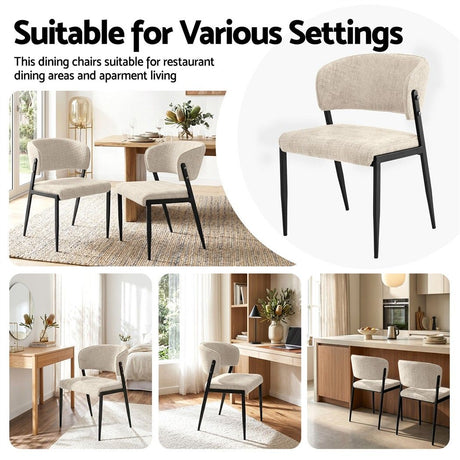 Tanunda beige linen dining chair in a modern dining room