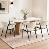 Tanunda beige linen dining chair in a modern dining room