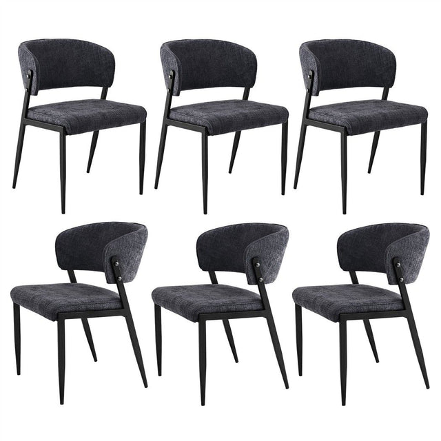 Tanunda charcoal linen dining chair in a modern dining room