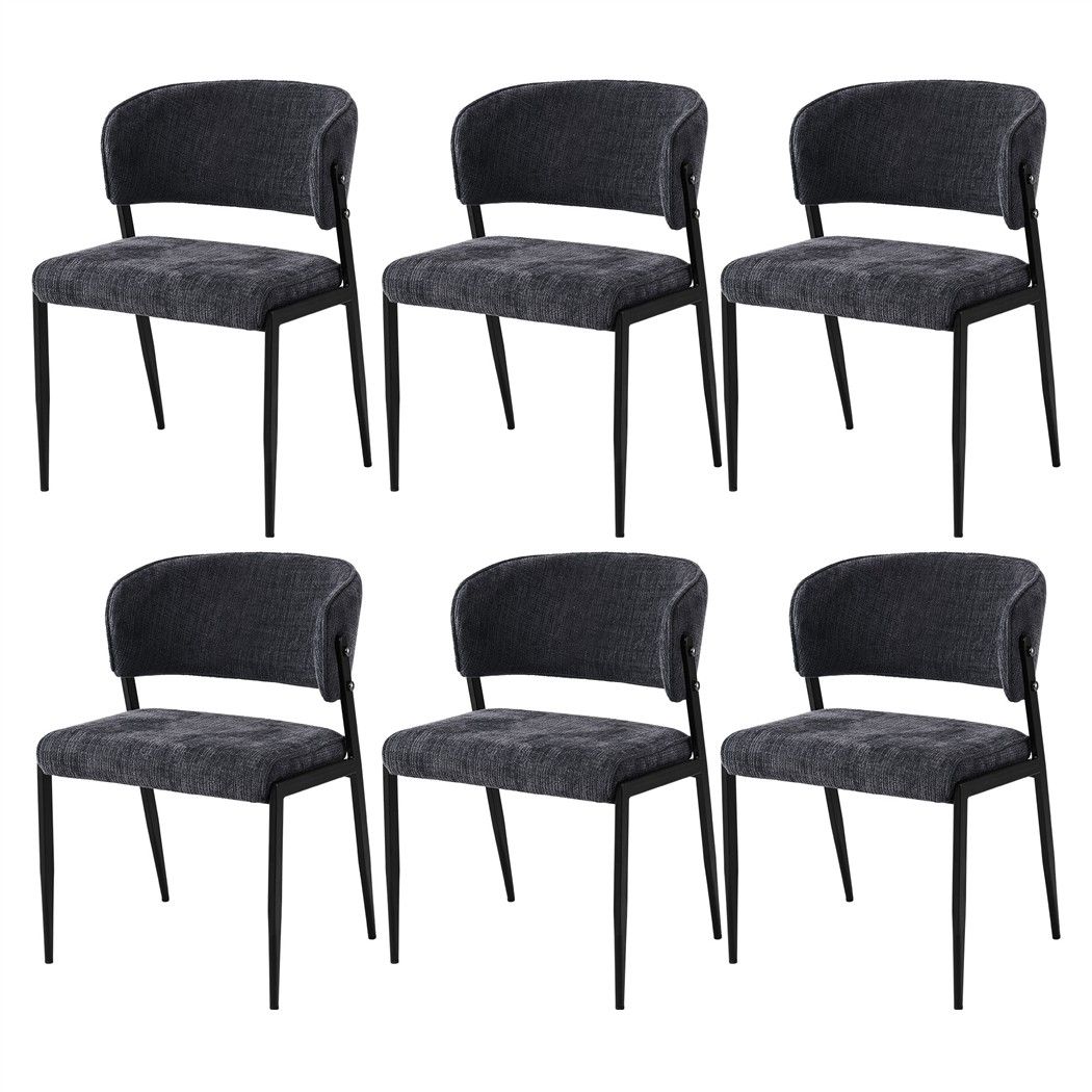 Tanunda charcoal linen dining chair in a modern dining room