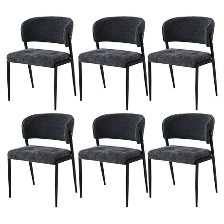 Tanunda charcoal linen dining chair in a modern dining room