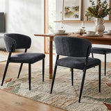 Tanunda charcoal linen dining chair in a modern dining room