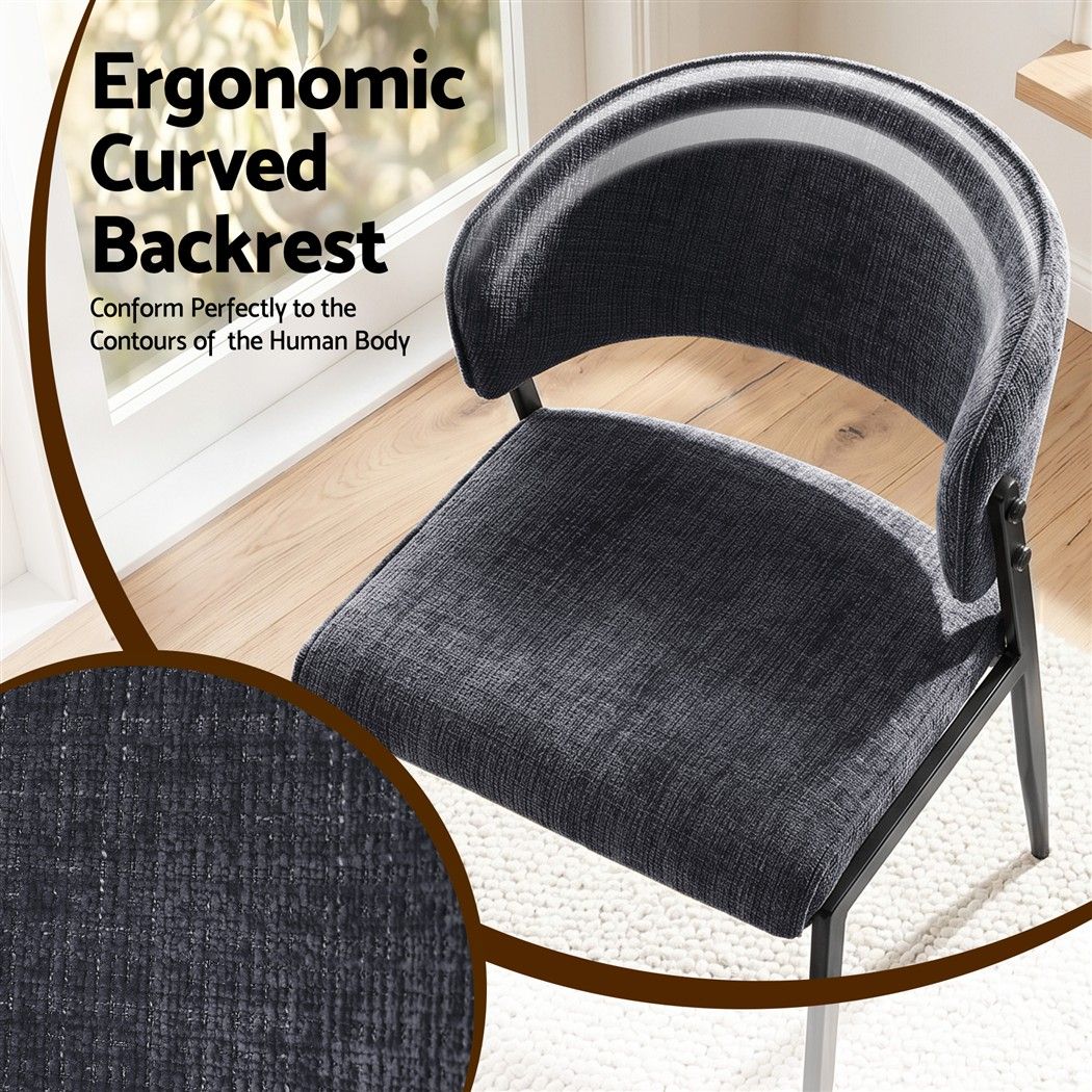 Tanunda charcoal linen dining chair in a modern dining room