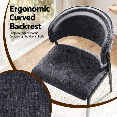 Tanunda charcoal linen dining chair in a modern dining room