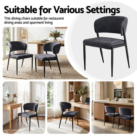 Tanunda charcoal linen dining chair in a modern dining room