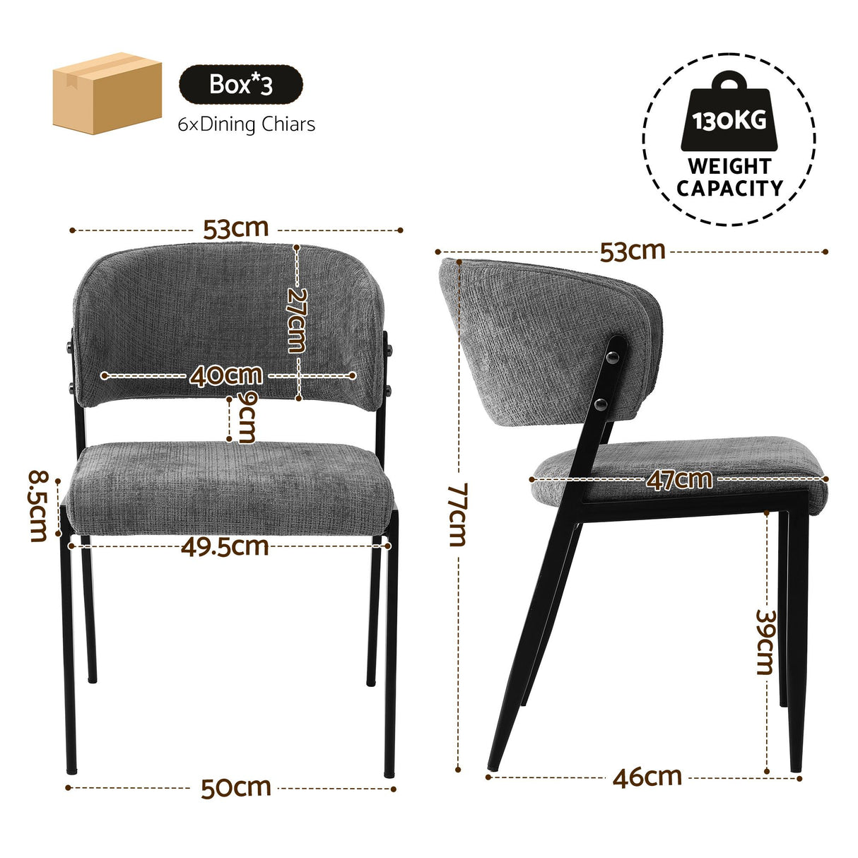 Tanunda grey linen dining chair in a modern dining room