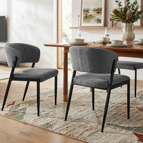 Tanunda grey linen dining chair in a modern dining room
