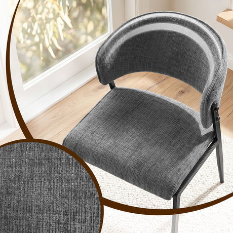 Tanunda grey linen dining chair in a modern dining room