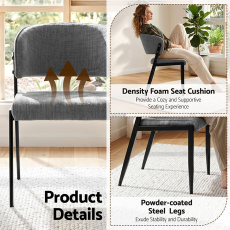 Tanunda grey linen dining chair in a modern dining room