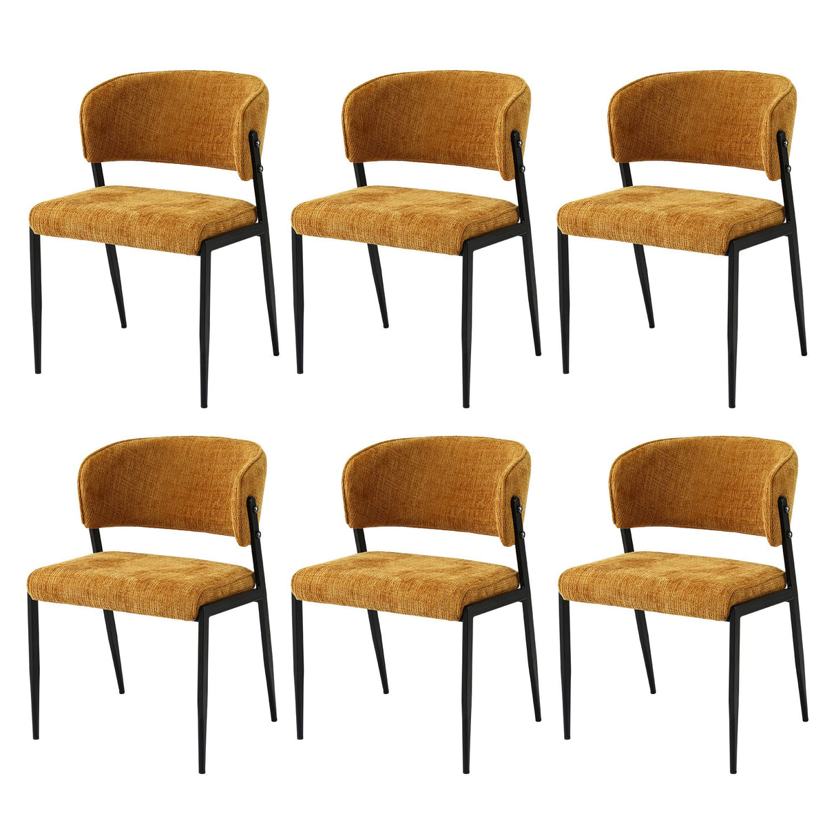 Tanunda mustard linen dining chair in a modern dining room