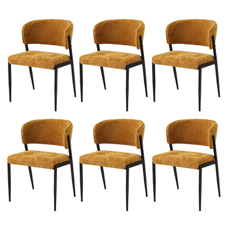 Tanunda mustard linen dining chair in a modern dining room